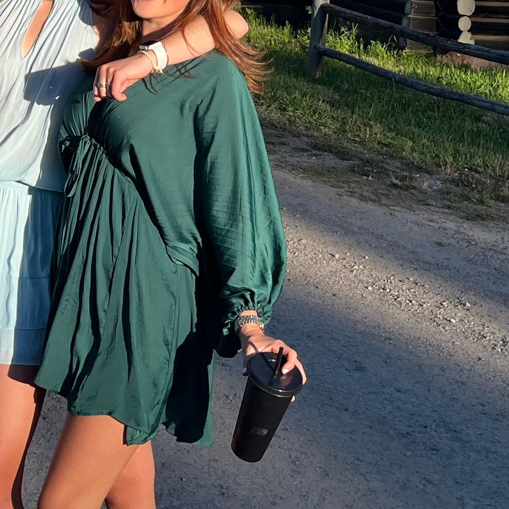 Emerald green free people dress